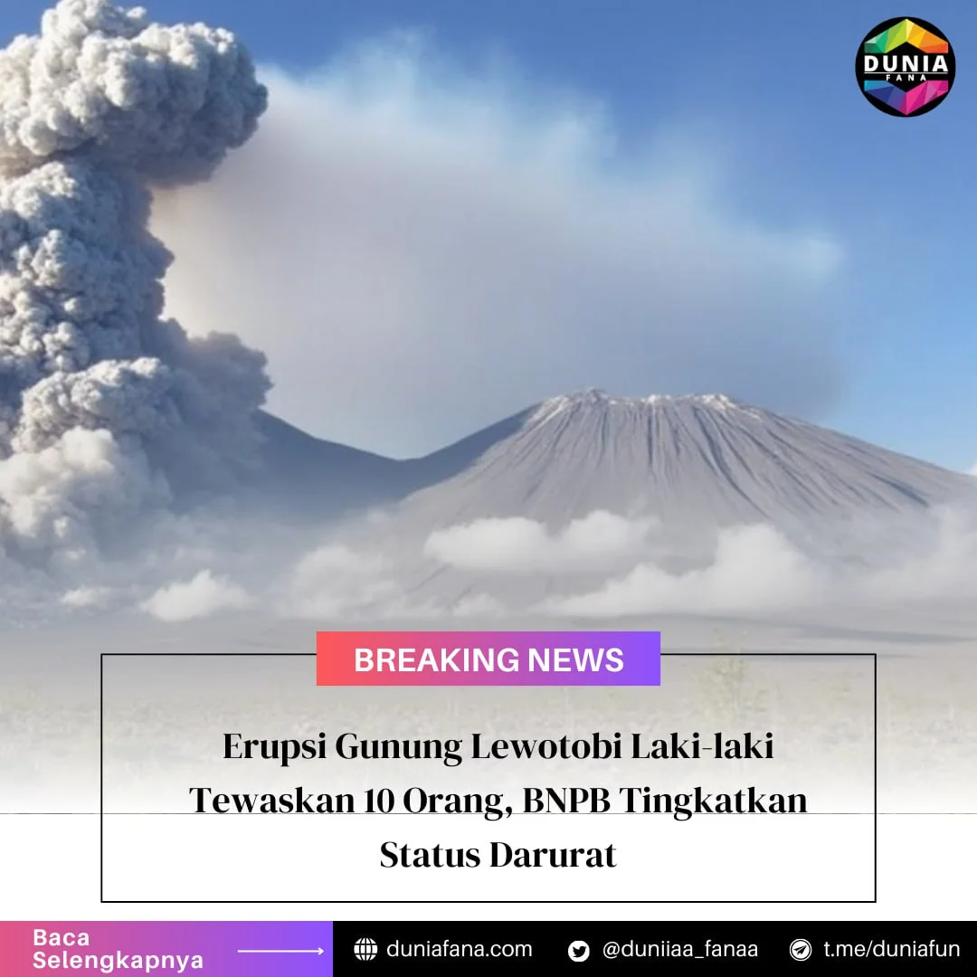 Gunung Lewotobi di Nusa Tenggara Timur kembali menunjukkan aktivitas vulkaniknya